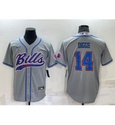 Men's Buffalo Bills #14 Stefon Diggs Grey Stitched Cool Base Nike Baseball Jersey