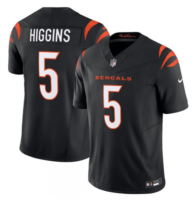 Men's Cincinnati Bengals #5 Tee Higgins Black F.U.S.E. Vapor Untouchable Limited Football Stitched Jersey