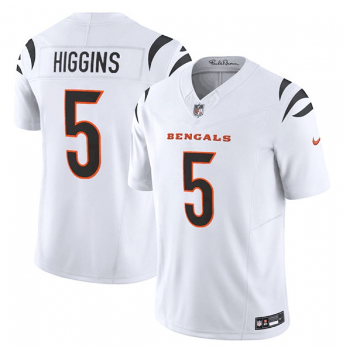 Men's Cincinnati Bengals #5 Tee Higgins White F.U.S.E. Vapor Untouchable Limited Football Stitched Jersey
