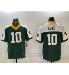 Men's Green Bay Packers #10 Jordan Love Green White 2023 FUSE Home Vapor Limited Stitched Jersey