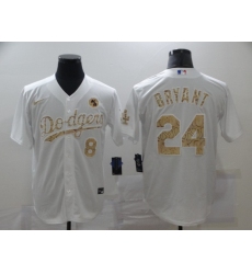 Men's Nike Mlb Los Angeles Dodgers Kobe Bryant White Fashion Version Jerseys