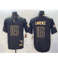 Men's Jacksonville Jaguars #16 Trevor Lawrence Black Gold 2025 F.U.S.E. With Vapor Untouchable Limited Stitched Jersey