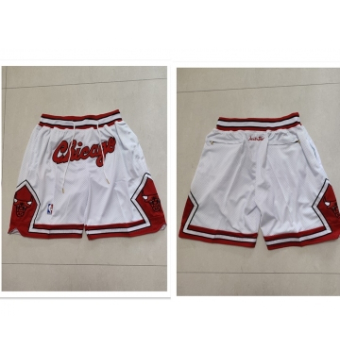 Chicago Bulls 1997-98 White With Chicago AU Throwback Shorts