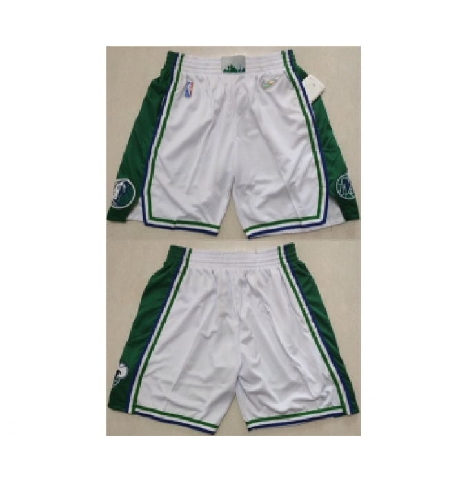 Men's Dallas Mavericks White 75th Anniversary Shorts (Run Small)