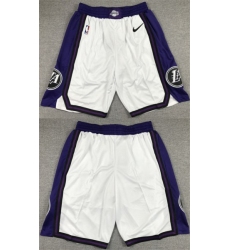 Men's Los Angeles Lakers White Purple Shorts (Run Small)