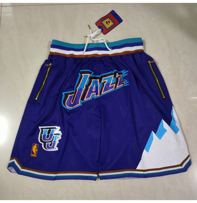 Men's Utah Jazz Big snow mountain purple pocket Shorts
