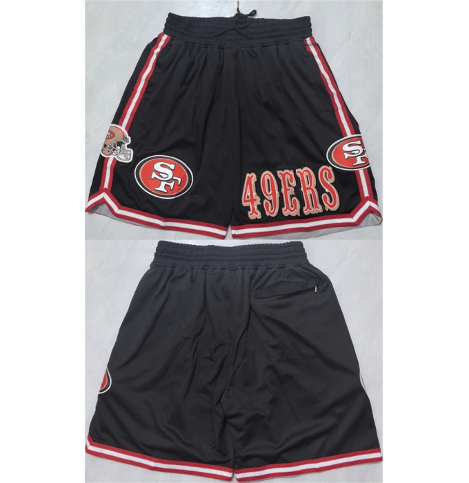 Men's San Francisco 49ers Black Shorts (Run Small)