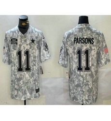 Men's Dallas Cowboys #11 Micah Parsons 2024 FUSE Arctic Camo Salute to Service Limited Stitched Jersey