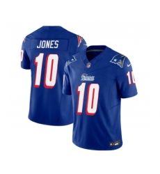 Men's Nike New England Patriots #10 Mac Jones Blue 2023 F.U.S.E. Vapor Limited Football Stitched Jersey