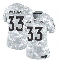 Women's Denver Broncos #33 Javonte Williams 2024 F.U.S.E Arctic Camo Salute To Service Limited Stitched Jers