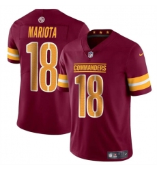 Men's Washington Commanders #18 Marcus Mariota Burgundy 2024 Vapor Limited Stitched Football Jersey