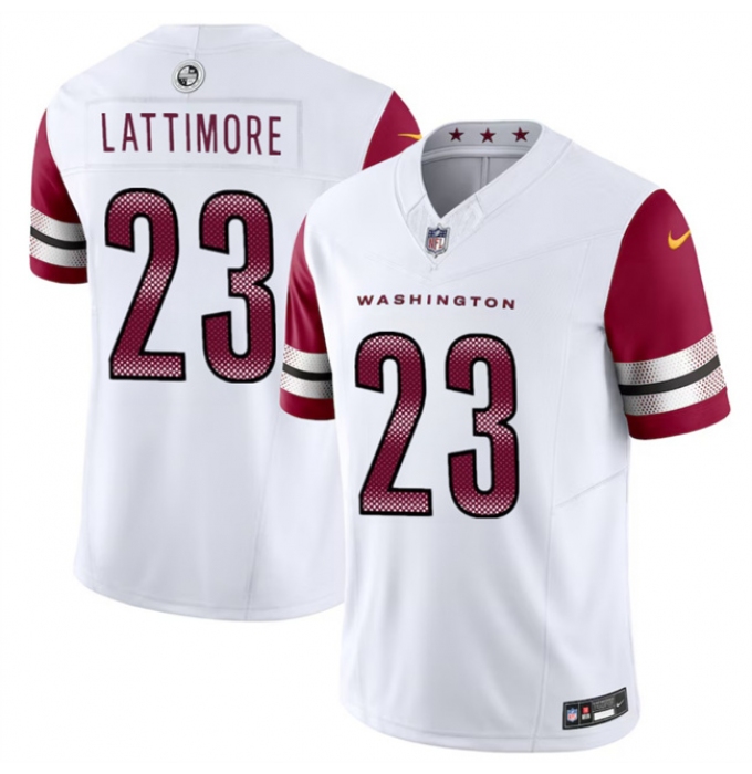 Men's Washington Commanders #23 Marshon Lattimore White 2024 F.U.S.E. Vapor Limited Stitched Football Jersey