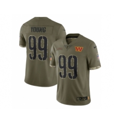 Men's Washington Commanders #99 Chase Young 2022 Olive Salute To Service Limited Stitched Jersey