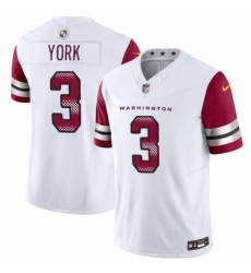 Youth Washington Commanders #3 Cade York White 2024 F U S E Vapor Limited Stitched Football Jersey