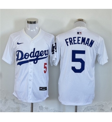 Men's Los Angeles Dodgers #5 Freddie Freeman White Home Limited Stitched Baseball Jersey