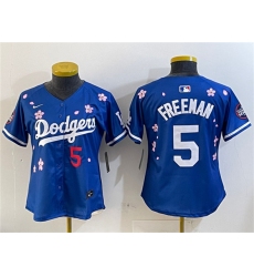 Youth Los Angeles Dodgers #5 Freddie Freeman Royal 2025 Tokyo Series Limited Stitched Baseball Jersey