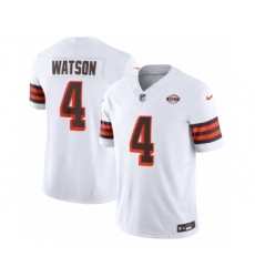 Men's Nike Cleveland Browns #4 Deshaun Watson White 2023 F.U.S.E. 1946 Collection Vapor Untouchable Limited Football Stitched Jersey Men's Nike Cleveland Browns #4 Deshaun Watson White 2023 F.U.S.E. 1946 Collection Vapor Untouchable Limited Football Stitched Jersey