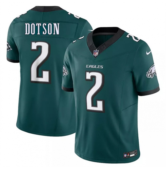 Men's Philadelphia Eagles #2 Jahan Dotson Green 2025 New F.U.S.E. Vapor Untouchable Limited Football Stitched Jersey