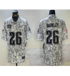 Men's Philadelphia Eagles #26 Saquon Barkley 2024 FUSE Arctic Camo Salute to Service Limited Stitched Jersey