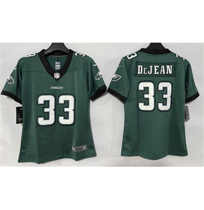 Women's Philadelphia Eagles #33 Cooper DeJean Green New Vapor Untouchable Limited Football Stitched Jersey(Run Small)