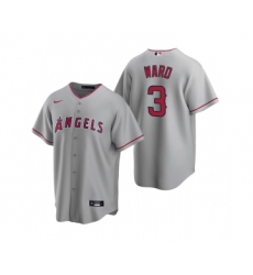 Men's Los Angeles Angels #3 Waylor Ward Grey Cool Base Stitched Jersey
