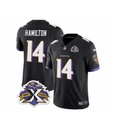 Men's Nike Baltimore Ravens #14 Kyle Hamilton Black 2023 F.U.S.E Throwback Vapor Limited Stitched Jersey Men's Nike Baltimore Ravens #14 Kyle Hamilton Black 2023 F.U.S.E Throwback Vapor Limited Stitched Jersey