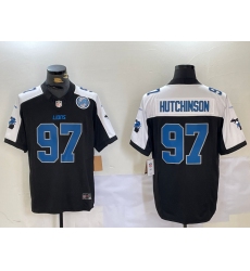 Men's Detroit Lions #97 Aidan Hutchinson Black White F.U.S.E. 2024 Michigan Vapor Limited Stitched Jersey