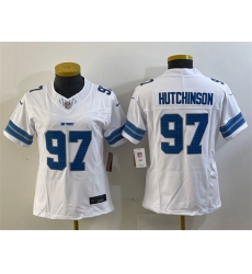 Women's Detroit Lions #97 Aidan Hutchinson White 2024 F.U.S.E. Vapor Limited Football Stitched Jersey(Run Smaller) Women's Detroit Lions #97 Aidan Hutchinson White 2024 F.U.S.E. Vapor Limited Football Stitched Jersey(Run Smaller)