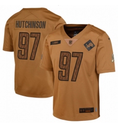 Youth Detroit Lions #97 Aidan Hutchinson Nike Brown 2023 Salute To Service Limited Jersey Youth Detroit Lions #97 Aidan Hutchinson Nike Brown 2023 Salute To Service Limited Jersey