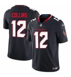 Youth Houston Texans #12 Nico Collins Navy 2024 Alternate F U S E Vapor Stitched Jersey