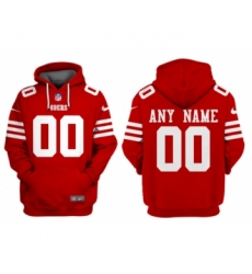 Men's San Francisco 49ers Customized Red Alternate Pullover Hoodie
