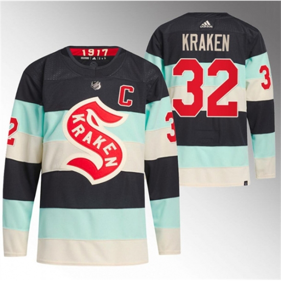 Men's Seattle Kraken 32 Kraken Deep Sea Blue 2024 Winter Classic