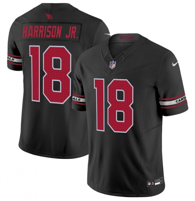 Men's Arizona Cardinals #18 Marvin Harrison Jr Black 2024 Draft F.U.S.E. Vapor Untouchable Limited Stitched Football Jersey