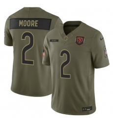 Men's Chicago Bears #2 D.J. Moore Olive 2025 Salute to Service Limited Football Stitched Jersey Men's Chicago Bears #2 D.J. Moore Olive 2025 Salute to Service Limited Football Stitched Jersey