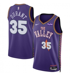 Men's Phoenix Suns #35 Kevin Durant Purple 2024-25 City Edition Stitched Basketball Jersey