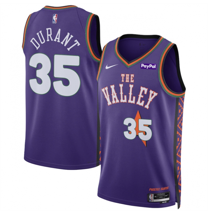 Men's Phoenix Suns #35 Kevin Durant Purple 2024-25 City Edition Stitched Basketball Jersey