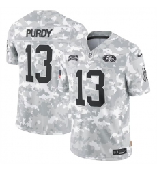 Men's San Francisco 49ers #13 Brock Purdy 2024 Arctic Camo Salute To Service Limited Stitched Football Jersey