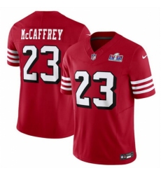 Men's San Francisco 49ers #23 Christian McCaffrey New Red 2023 F U S E Vapor Untouchable Limited Stitched Football 2024 Super Bowl LVIII Jersey