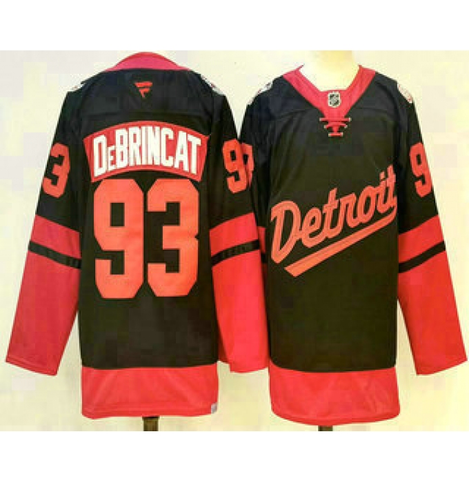 Men's Detroit Red Wings #93 Alex DeBrincat Black 2025 Stadium Series Stitched Jersey