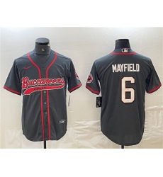 Men's Tampa Bay Buccaneers #6 Baker Mayfield Grey Cool Base Baseball Stitched Jersey