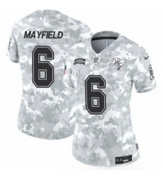 Women Tampa Bay Buccaneers #6 Baker Mayfield 2024 F U S E Arctic Camo Salute To Service Limited Stitched Football Jersey