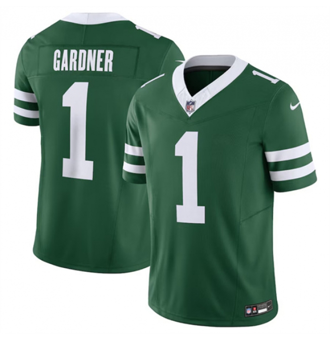 Men's New York Jets #1 Ahmad Sauce Gardner Green 2024 F.U.S.E. Vapor Limited Football Stitched Jersey