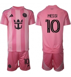 Men's Inter Miami CF #10 Lionel Messi 25-26 Pink Home Soccer Jersey Suit