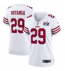 Women's San Francisco 49ers #29 Talanoa Hufanga White 2023 F U S E With John Madden Vapor Limited Stitched Football 2024 Super Bowl LVIII Jersey