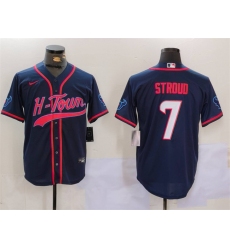 Men's Houston Texans #7 C.J. Stroud Navy With Cool Base Stitched Baseball Jersey Men's Houston Texans #7 C.J. Stroud Navy With Cool Base Stitched Baseball Jersey
