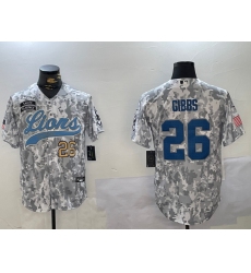 Men's Detroit Lions #26 Jahmyr Gibbs 2024 Arctic Camo Salute To Service Stitched Baseball Jerseys