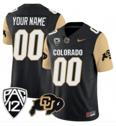 Men's Colorado Buffaloes Active Player Custom Black Brown 2024 F.U.S.E. With Big 12 XII Patch Stitched Football Jersey