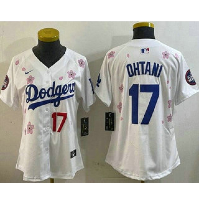 Women's Los Angeles Dodgers #17 Shohei Ohtani White 2025 Tokyo Series Limited Jersey