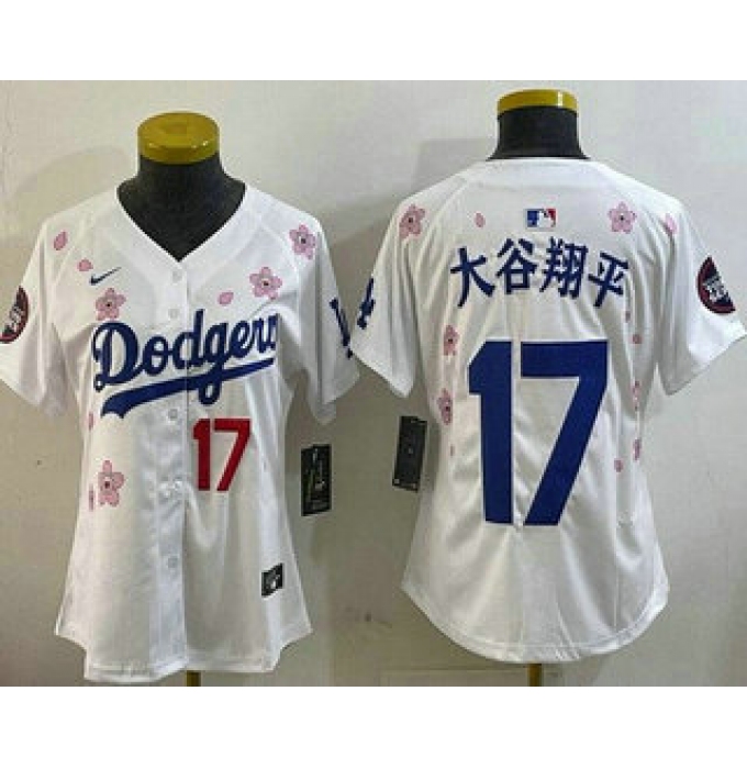 Women's Los Angeles Dodgers #17 Shohei Ohtani White Japanese 2025 Tokyo Series Limited Jersey