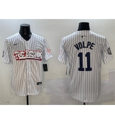Men's New York Yankees #11 Anthony Volpe White Bronx Graffiti Vapor Limited Stitched Baseball Jersey